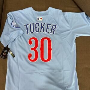 Nike Light Blue Jersey with Red and Blue Accents